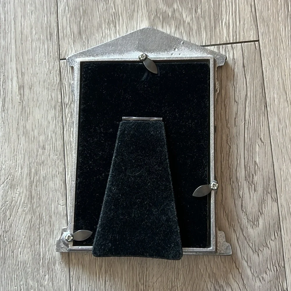 90s SILVESTRI Architectural Silver Pewter Frame for 3.5x5 photo - Picture 5 of 6